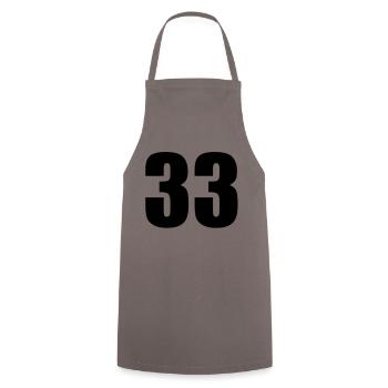 33 - Cooking Apron - grey - Front - AI Model Male 185 dark (185cm)