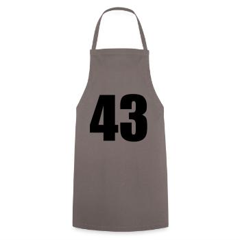 43 - Kochschürze - Grau - Vorne - AI Model Male 185 dark (185cm)