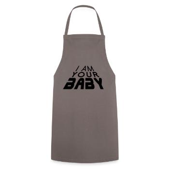 I am your BABY 3D big (1c) - Tablier de cuisine - gris - Devant - AI Model Male 185 dark (185cm)