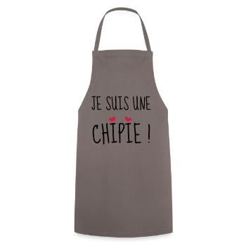 Je suis une chipie ! Naissance - Bébé - Fille - Tablier de cuisine - gris - Devant - AI Model Male 185 dark (185cm)