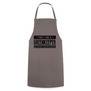 Yes I am a greenkeeper no you cant have - Cooking Apron - grey - Front - AI Model Male 185 dark (185cm)