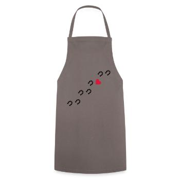 Symbole - Hufe Herz - Kochschürze - Grau - Vorne - AI Model Male 185 dark (185cm)