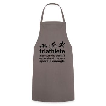Triathlon Swim Bike Run - Cooking Apron - grey - Front - AI Model Male 185 dark (185cm)