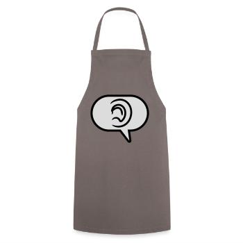 Entendre une bulle de discours de symbole simple - Tablier de cuisine - gris - Devant - AI Model Male 185 dark (185cm)