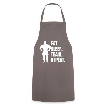 Fitness Strength Training Athletes Muscle Bodybuilders - Cooking Apron - grey - Front - AI Model Male 185 dark (185cm)