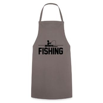fishing 1 - Kochschürze - Grau - Vorne - AI Model Male 185 dark (185cm)