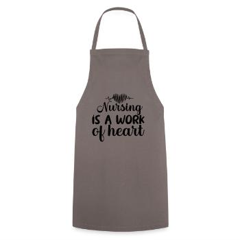 Les soins infirmiers sont un travail de cœur Infirmière Infirmière - Tablier de cuisine - gris - Devant - AI Model Male 185 dark (185cm)