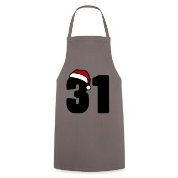 31 Numéro Noël - Tablier de cuisine - gris - Devant - AI Model Male 185 dark (185cm)