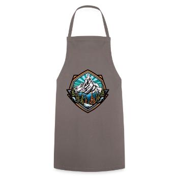 Mountains Hiking Symbol - Cooking Apron - grey - Front - AI Model Male 185 dark (185cm)