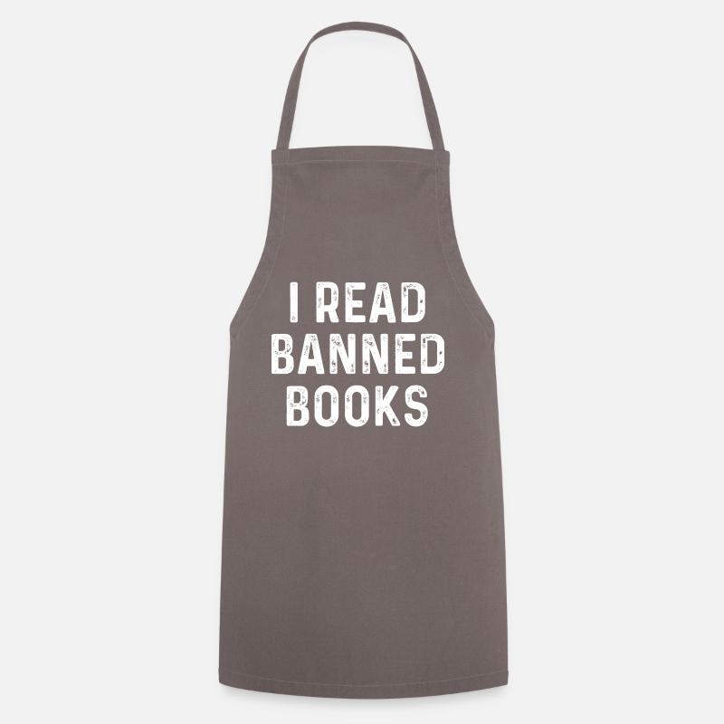 I Read Banned Books Long Sleeve - Cooking Apron - grey