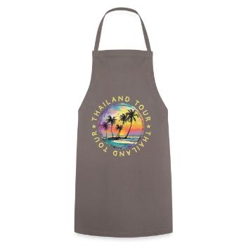 Thaïlande Tour Voyage Vacances Colorées - Tablier de cuisine - gris - Devant - AI Model Male 185 dark (185cm)
