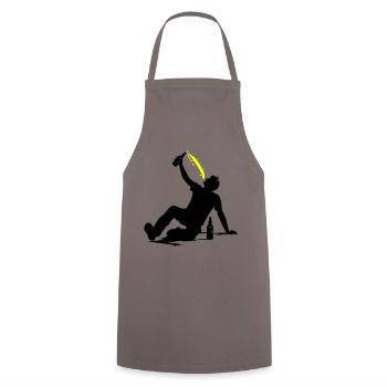 Drinking Bier Silhouette - Kochschürze - Grau - Vorne - AI Model Male 185 dark (185cm)