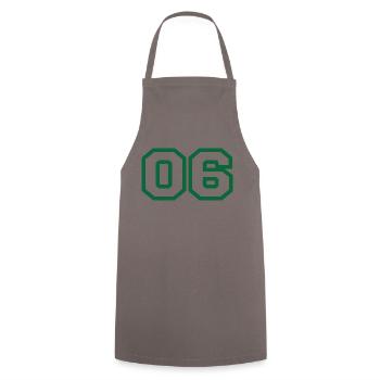 Number 6 green sport - Cooking Apron - grey - Front - AI Model Male 185 dark (185cm)