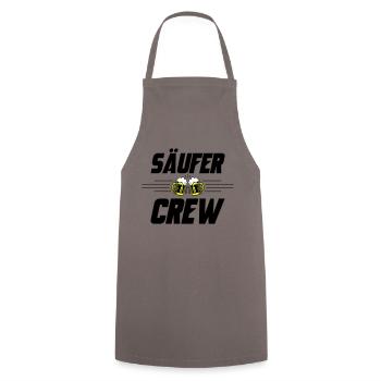 Säufer Crew Bier - Kochschürze - Grau - Vorne - AI Model Male 185 dark (185cm)
