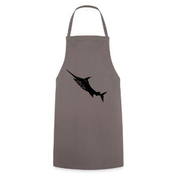 Schwertfisch / swordfish (1c) - Kochschürze - Grau - Vorne - AI Model Male 185 dark (185cm)