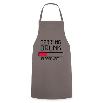 getting drunk - Cooking Apron - grey - Front - AI Model Male 185 dark (185cm)