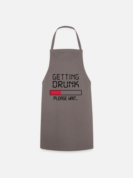 getting drunk - Kochschürze - Grau