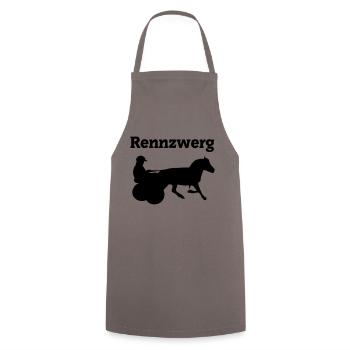 Rennzwerg, Shetty mit Gig, Minitraber - Kochschürze - Grau - Vorne - AI Model Male 185 dark (185cm)