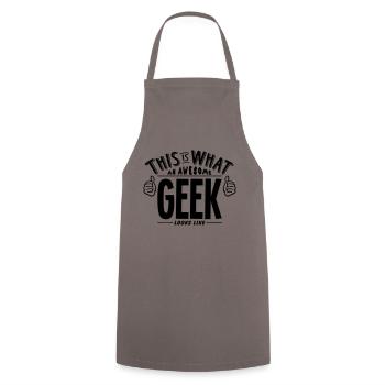 awesome geek looks like pro design - Cooking Apron - grey - Front - AI Model Male 185 dark (185cm)