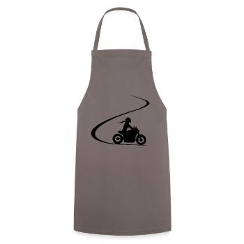 Biker in curve chopper motorcyclist cruiser - Cooking Apron - grey - Front - AI Model Male 185 dark (185cm)