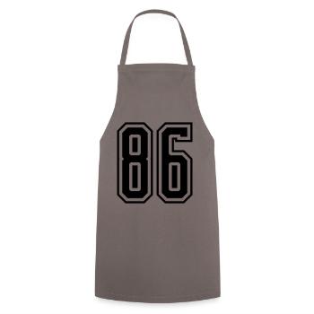 86 digit number - Cooking Apron - grey - Front - AI Model Male 185 dark (185cm)