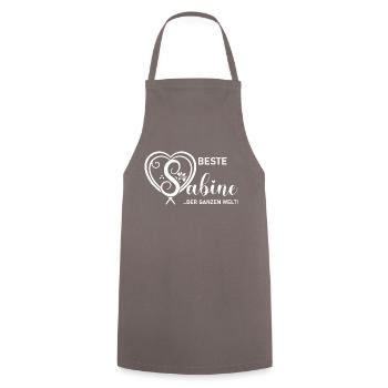 Beste Sabine Der Ganzen Welt - Sabine Shirt - Kochschürze - Grau - Vorne - AI Model Male 185 dark (185cm)