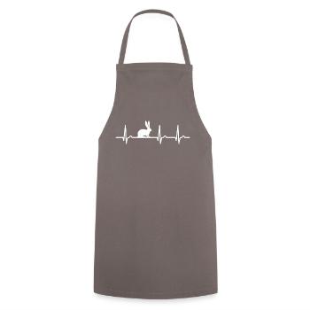 ECG curve - heart curve - pulse - rabbit - pet - Cooking Apron - grey - Front - AI Model Male 185 dark (185cm)