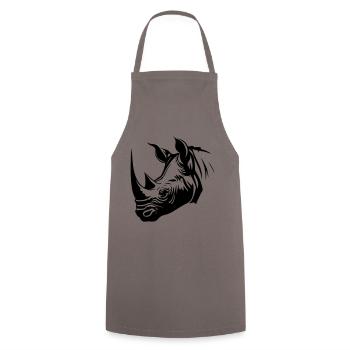 Rhino Animal Silhouette - Cooking Apron - grey - Front - AI Model Male 185 dark (185cm)