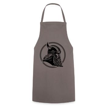 Viking Odin Viking Helmet Symbol - Cooking Apron - grey - Front - AI Model Male 185 dark (185cm)