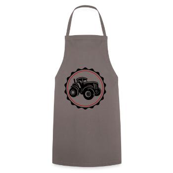 Silhouette d’agriculteur de tracteur - Tablier de cuisine - gris - Devant - AI Model Male 185 dark (185cm)