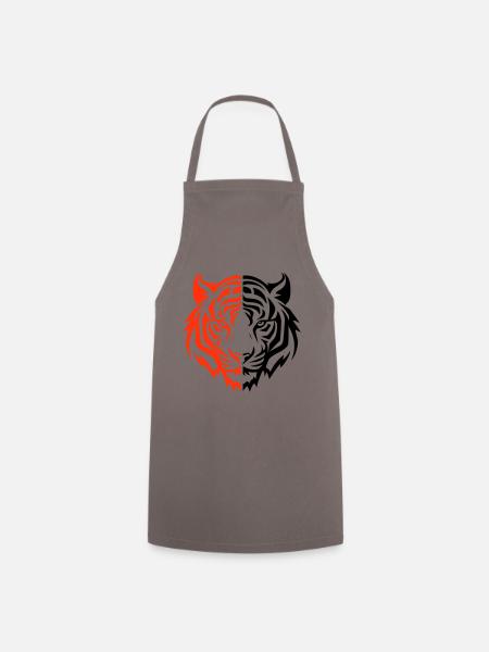 Tiger Kopf - Kochschürze - Grau