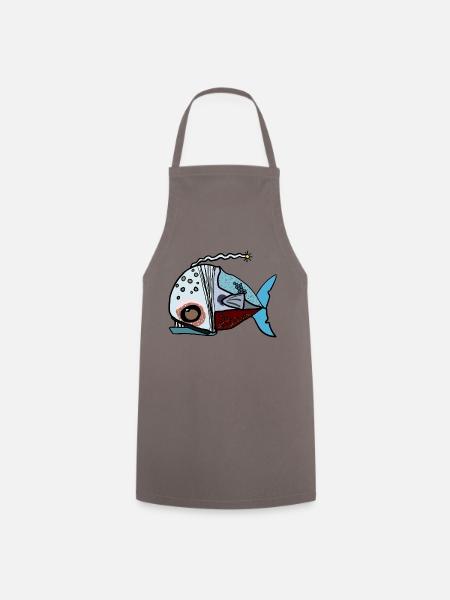 Fisch - Kochschürze - Grau