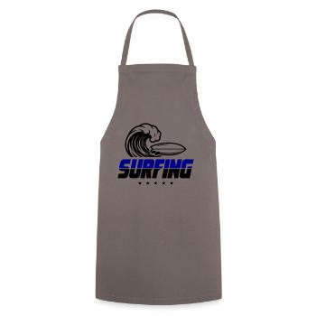 Surfing Surfboard - Cooking Apron - grey - Front - AI Model Male 185 dark (185cm)