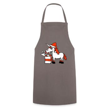 Licorne Noël Père Noël Cadeaux Chapeau - Tablier de cuisine - gris - Devant - AI Model Male 185 dark (185cm)