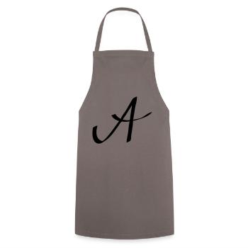 Logo A - Kochschürze - Grau - Vorne - AI Model Male 185 dark (185cm)