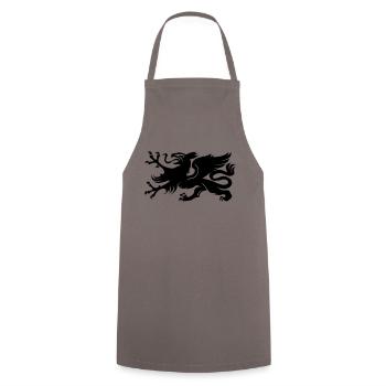 Wappen Rostock Greif - Kochschürze - Grau - Vorne - AI Model Male 185 dark (185cm)