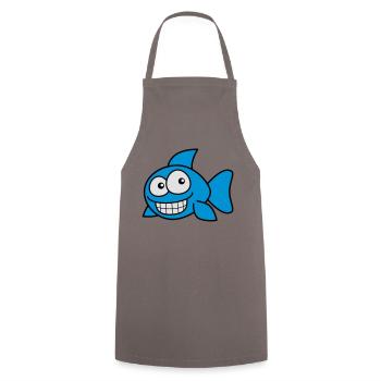 grin_fish_3c - Kochschürze - Grau - Vorne - AI Model Male 185 dark (185cm)