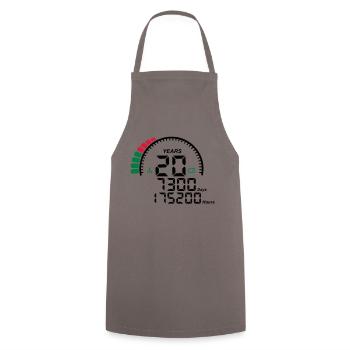 years 20 years anniversary meter - Cooking Apron - grey - Front - AI Model Male 185 dark (185cm)