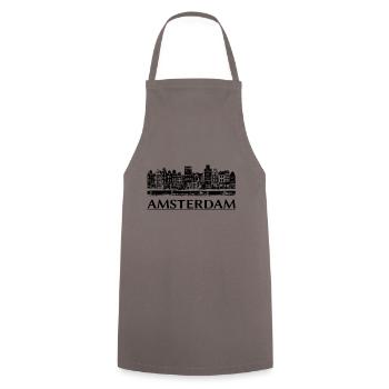amsterdam - Cooking Apron - grey - Front - AI Model Male 185 dark (185cm)