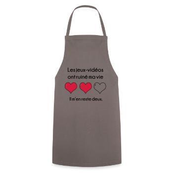 Les Jeux-Vidéos ont ruiné ma vie - Tablier de cuisine - gris - Devant - AI Model Male 185 dark (185cm)