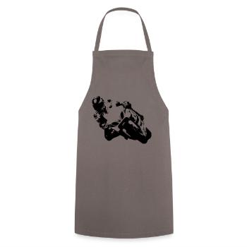 Biker - Cooking Apron - grey - Front - AI Model Male 185 dark (185cm)