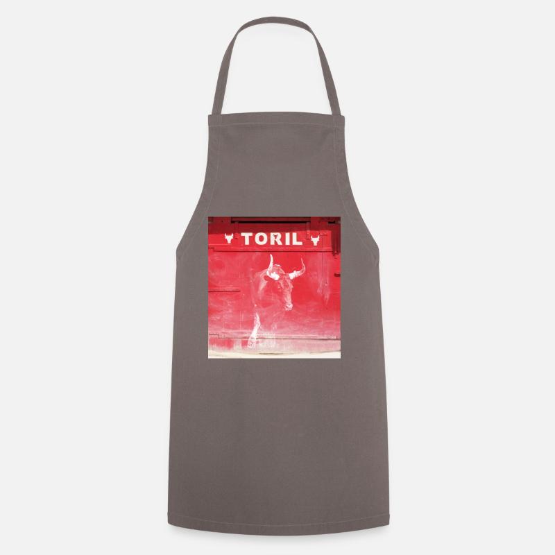 Taureau devant le Toril Camargue Modifier - Tablier de cuisine - gris