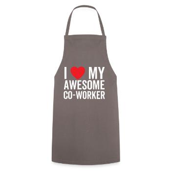 I Love My Awesome Co-Worker - Cooking Apron - grey - Front - AI Model Male 185 dark (185cm)