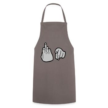 Fuck You - Cooking Apron - grey - Front - AI Model Male 185 dark (185cm)
