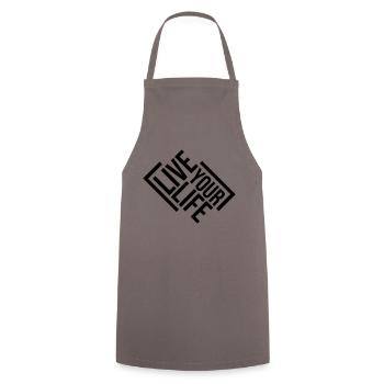 Live Your Life - Cooking Apron - grey - Front - AI Model Male 185 dark (185cm)