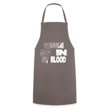 swimming fun birthday present idea - Cooking Apron - grey - Front - AI Model Male 185 dark (185cm)