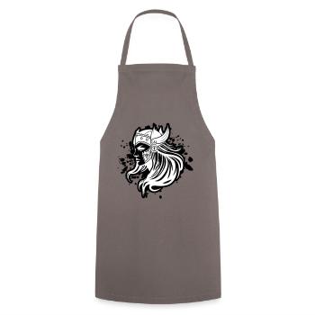 Viking Woman Warrior Viking - Cooking Apron - grey - Front - AI Model Male 185 dark (185cm)