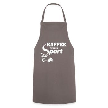 Kaffee ist auch Sport weiss - Kochschürze - Grau - Vorne - AI Model Male 185 dark (185cm)