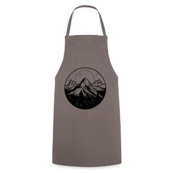 Mountains as a symbol - Cooking Apron - grey - Front - AI Model Male 185 dark (185cm)