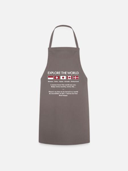Explore The World a - Cooking Apron - grey